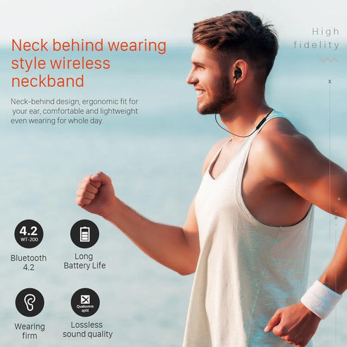 HOCO Metal Sport Bluetooth Headphone Sweatproof Earphone Magentic Earpiece Stereo Wireless Headset for Mobile Phone - WooTech Online Shopping