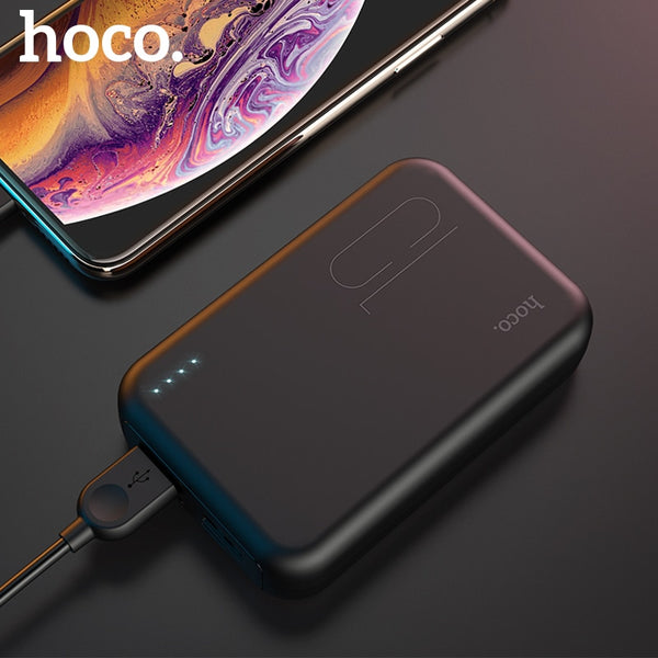 HOCO Power Bank 10000mAh Mini USB LED External Battery Portable Charger Powerbank Fast charging - WooTech Online Shopping