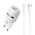 Hoco 12W Wall charger Wisdom EU dual USB charging adapter c41a - WooTech Online Shopping