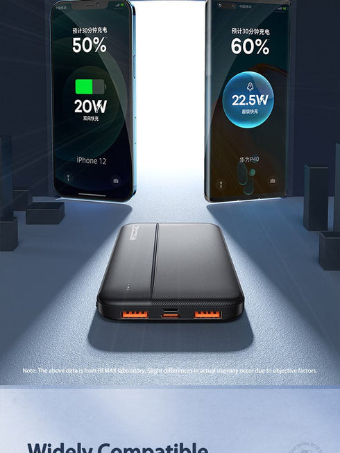 Remax RPP-212 QC+PD 10000mAh Power Bank 22.5W - Black - WooTech Online Shopping In SA