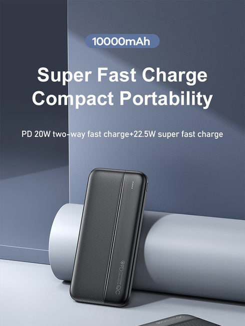 Remax RPP-212 QC+PD 10000mAh Power Bank 22.5W - Black - WooTech Online Shopping In SA