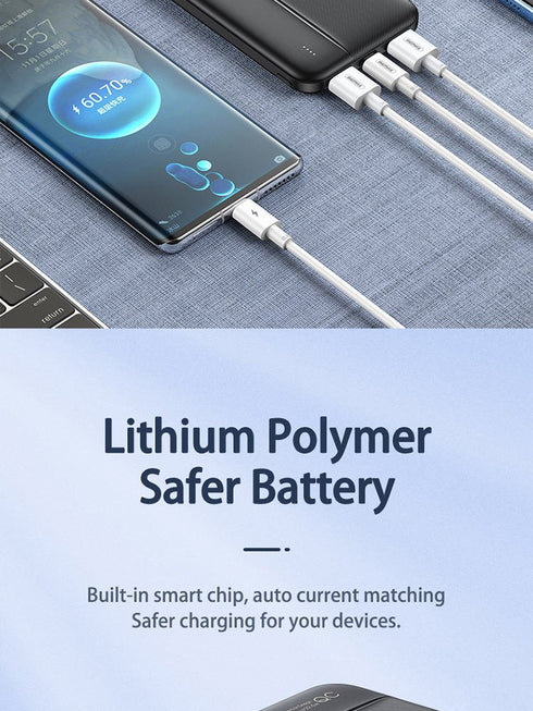 Remax RPP-212 QC+PD 10000mAh Power Bank 22.5W - Black - WooTech Online Shopping In SA