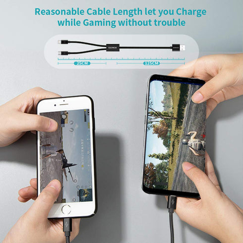 ROMOSS Multi Charger Cable 2-in-1 iPhone and Android USB C Charging Cable - CB219 - WooTech Online Shopping In SA