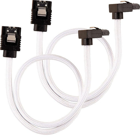 SATA 3.0 Data Cable For Hdd / SSD - Premium White Sleeved SATA 6Gbps 50Cm 90 bend sata Cable - WooTech Online Shopping In SA