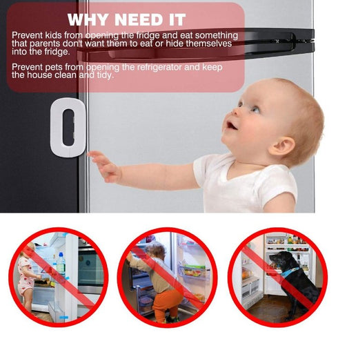 Toddler Multifunction Fridge Safety Lock - White - WooTech Online Shopping In SA