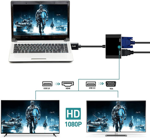 USB 3.0 TO VGA/HDMI ADAPTER - WooTech Online Shopping In SA