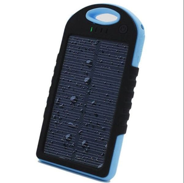 Waterproof Solar Power Bank Shockproof - With Two USB Outputs - Blue - WooTech Online Shopping In SA