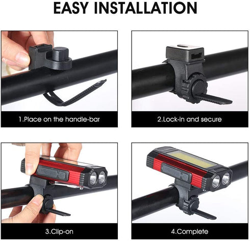 Waterproof USB Rechargeable Bike Front Light - WooTech Online Shopping In SA