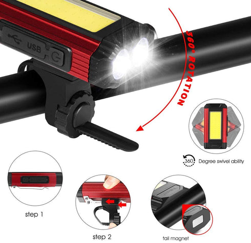 Waterproof USB Rechargeable Bike Front Light - WooTech Online Shopping In SA