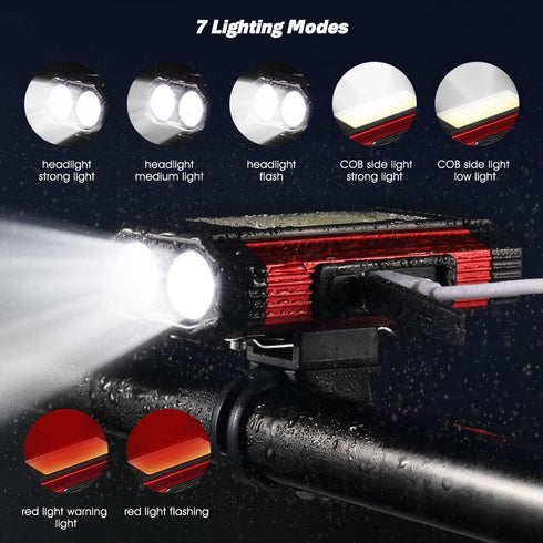 Waterproof USB Rechargeable Bike Front Light - WooTech Online Shopping In SA