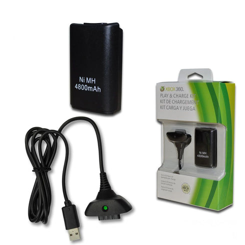 4800 Single battery Play and Charge Kit Black (Xbox 360 Controller Battery) - generic - WooTech Online Shopping